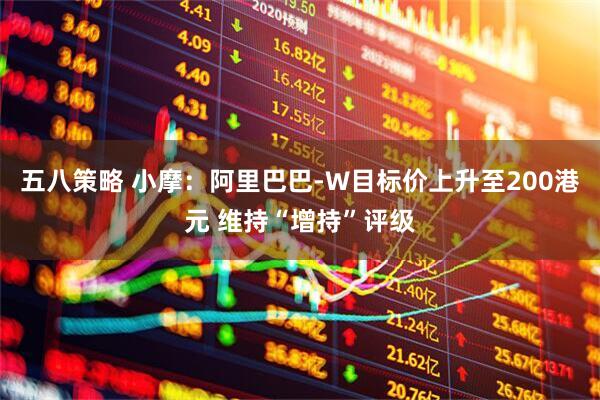 五八策略 小摩：阿里巴巴-W目标价上升至200港元 维持“增持”评级
